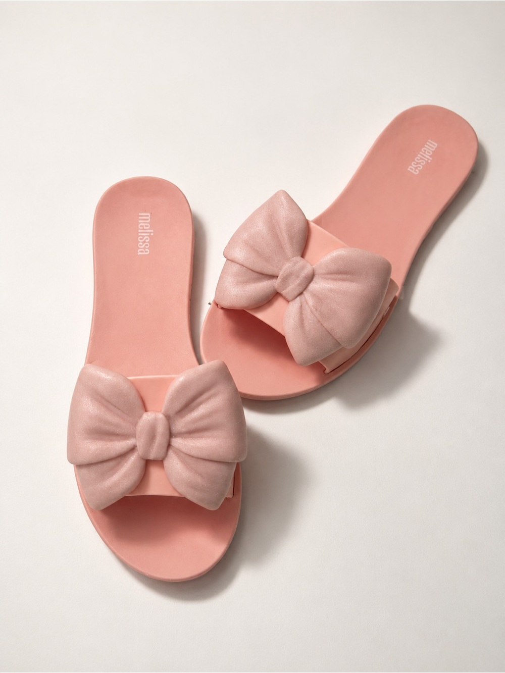 Melissa Pink Bow Slide Sandals